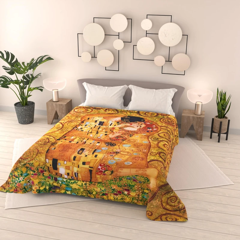 SD02 Summer Quilt 100 g Dream of Author Made in Italy, Digital Print Quilted Bedspread 100% Polyester Microfibre, Double Bed Blanket 260 x 270 cm - Image 1