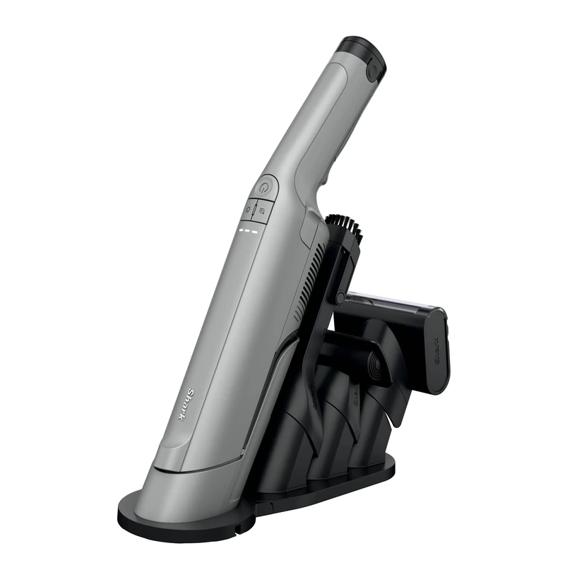 Shark WandVac Deluxe Pet Pro Powerful Cordless Handheld Vacuum with Motorised Pet Tool, Duster Crevice Tool, Upholstery Tool, Charging Base, 40 Mins Run-Time, Eco and Boost Modes WV501UK Stone Grey