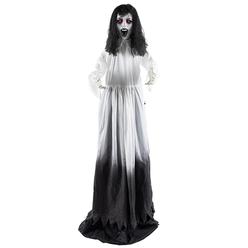 Boland 74303 Standing Horror Decoration with LED, Ghost Bride with Movement and Sound for Theme Party and Halloween