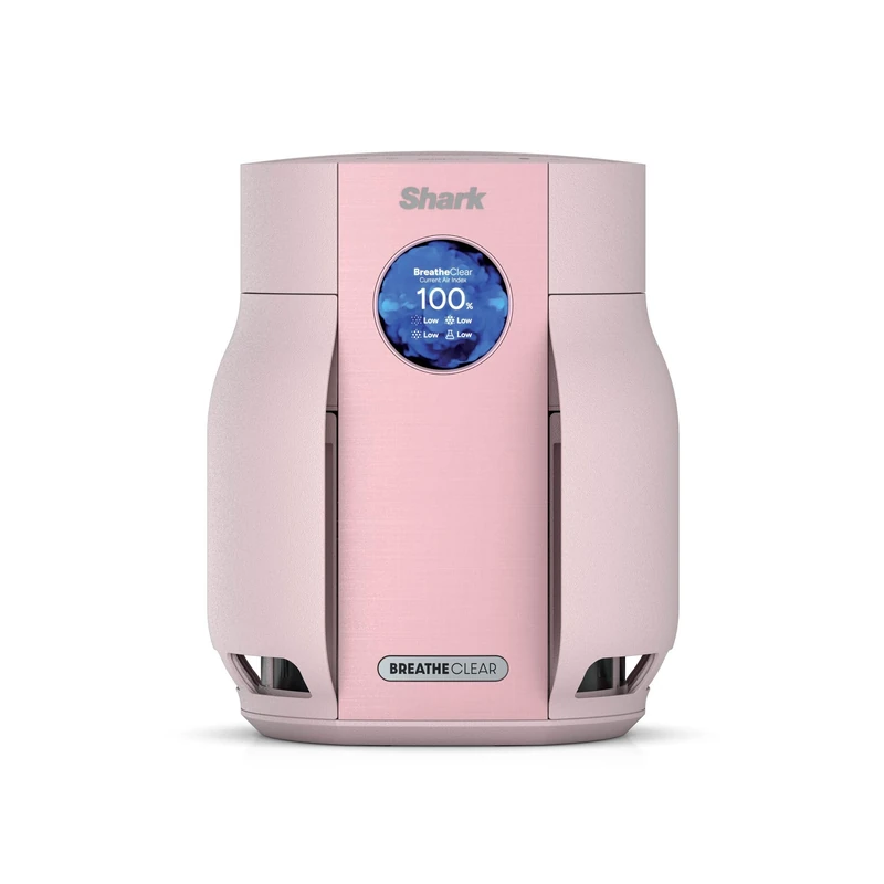 Shark BreatheClear Compact Air Purifier with NeverChange6 Exceeds HEPA Filter Standards, Automatic Sensing, Small Room Coverage, Blush, HP062UKPK