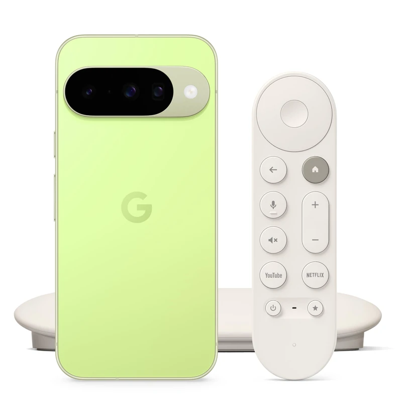 Google Pixel 10 - Unlocked Android Smartphone with Gemini, Advanced Triple Rear Camera, 24+ Hour Battery - Lemongrass, 128GB TV Streamer (4K), Fast Streaming Entertainment - Porcelain