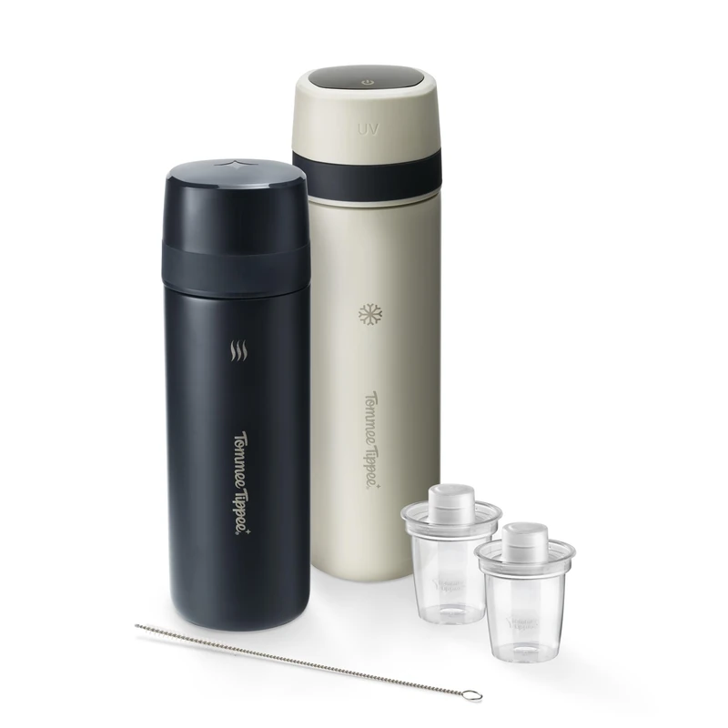 Tommee Tippee PrepGo Portable 2-in-1 Formula Feed Maker Set with Built-in UV Steriliser, Feed in 2 Minutes, Sterilises in 1 Minute, Kills 99.9% of Bacteria & Germs, Ideal for Travel & Night Feeds - Image 1