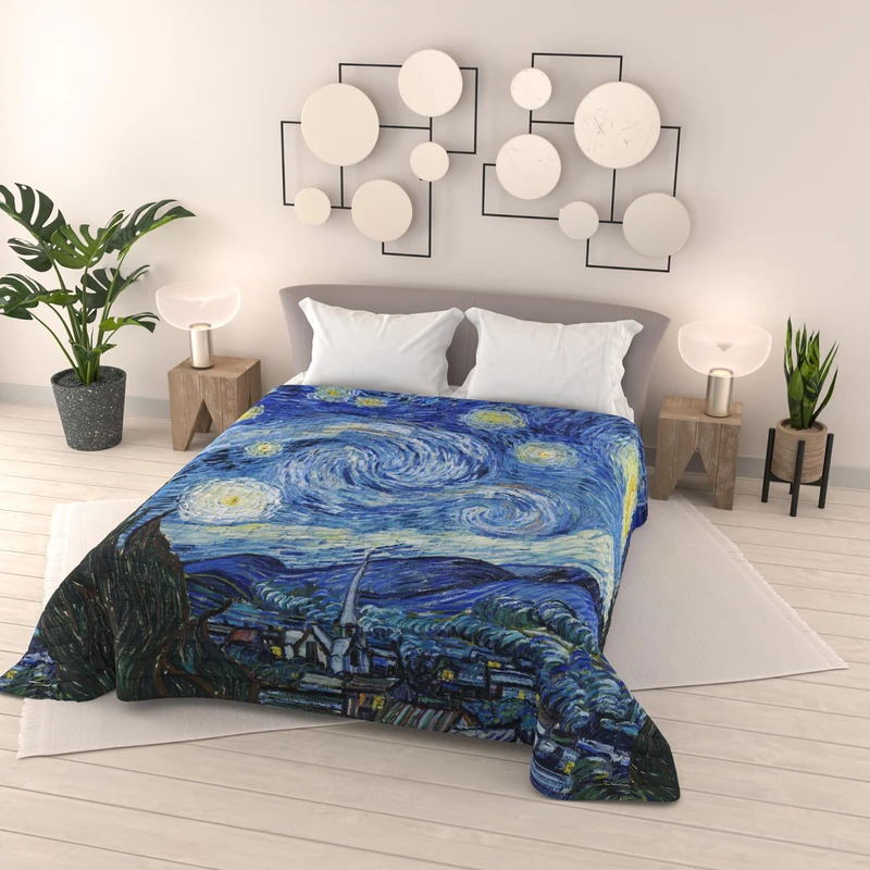 SD09 Summer Quilt 100 g Dream of Author Made in Italy, Digital Print Quilted Bedspread 100% Polyester Microfibre, Double Bed Blanket 260 x 270 cm - Image 1