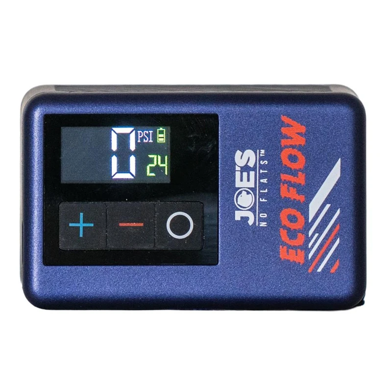 Joe's No Flats Eco Flow Mini Electric Pump - Portable USB Rechargeable Bike Tyre Inflator for Presta & Schrader Valves - Compact High Pressure Pump for Road, MTB, Gravel & E-Bikes