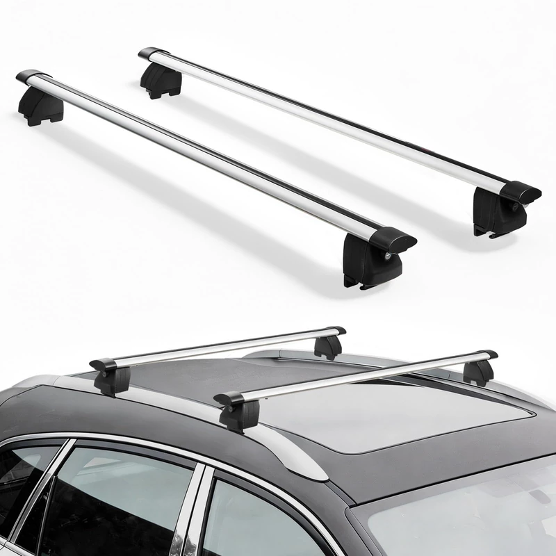 VEVOR Roof Bars for Car SUV Roof Rack Max Load 75 kg Length 1200 mm, 2 Pieces for Universal Aluminium Luggage Carrier Bike Travel Camping Fishing