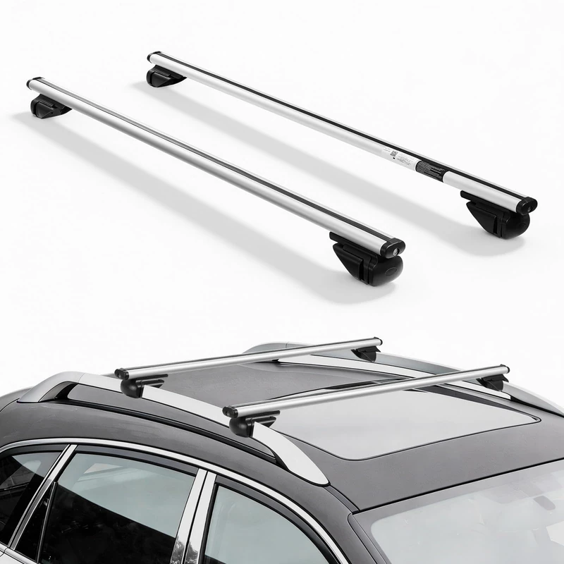 VEVOR Roof Rack for Cars, SUVs, 75 kg Load Capacity, 135 cm Aluminium Roof Cross Bars, Pack of 2, Universal Luggage Rack with Locking System for Bicycle, Travel, Camping, Kayak, Fishing Equipment