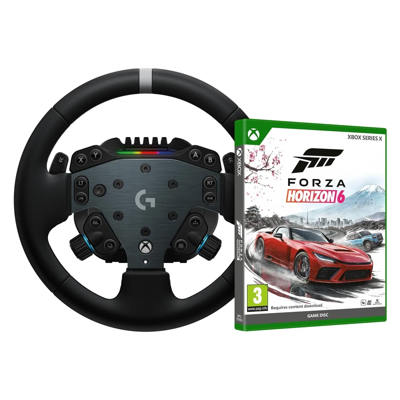 Logitech G RS50 System, 3-Piece Sim Racing Steering Wheel Setup + Forza Horizon 6 (Disc) for Xbox Series X - Black - Image 1
