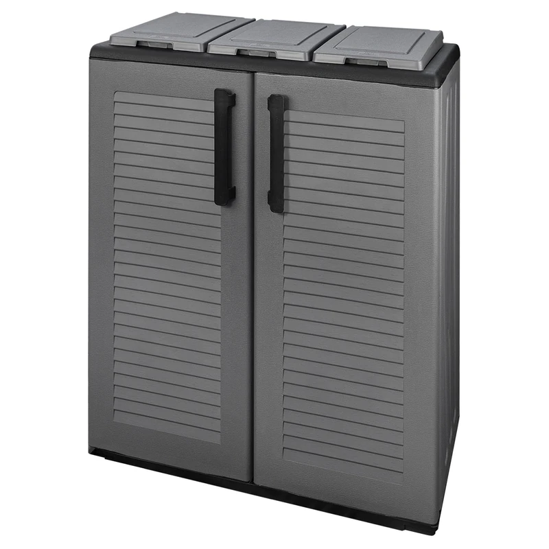 Half-height cabinet in polypropylene from the eco line, practical to make the most of space, 68 x 37 x 84 cm