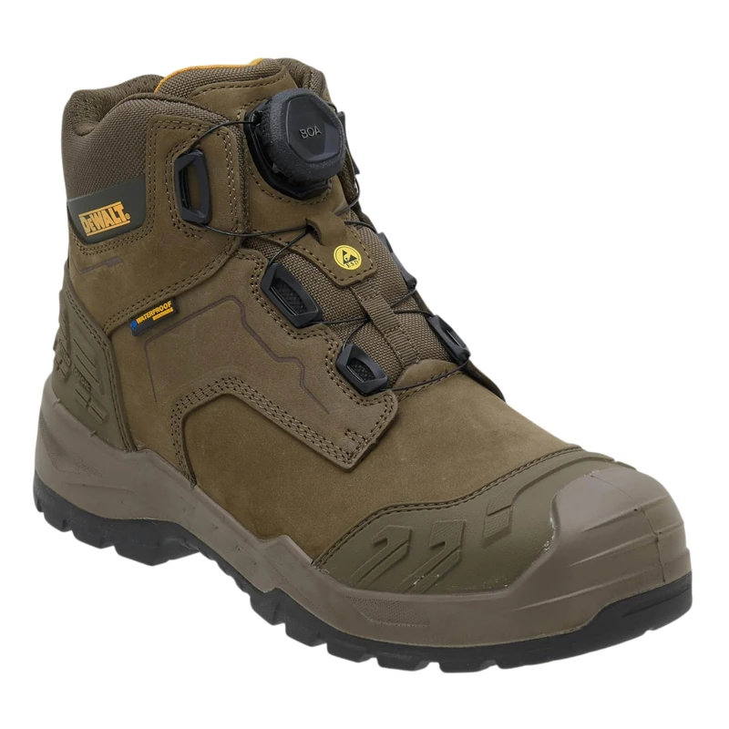 DEWALT Foundry Men’s Safety Boots with BOA Fit System S7 SR SC FO HRO LG ESD, Wide Fit Work Boots with Steel Toe & Midsole, Nubuck Leather, Dial Fastening System, Gunsmoke, UK 12