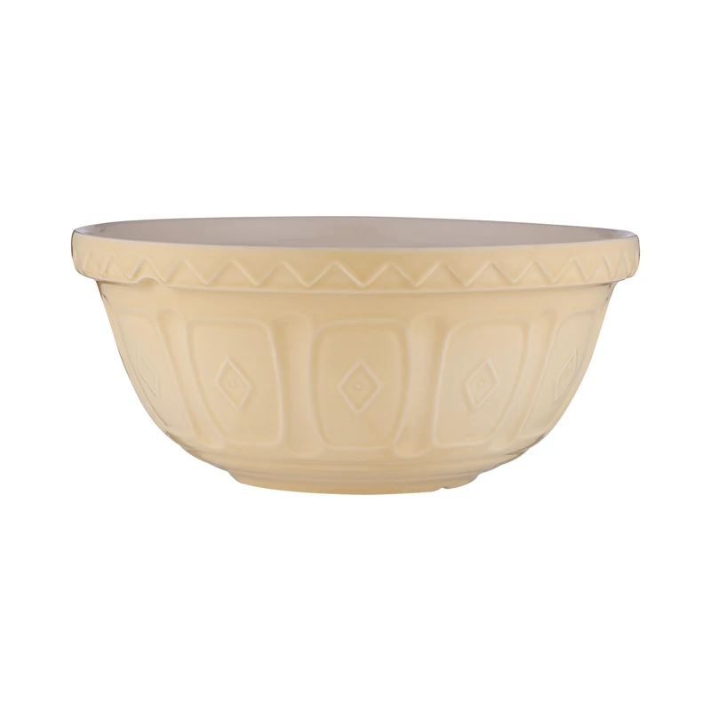 Mason Cash Colour Mix S12 Mixing Bowl Yellow 29cm | 4 Litre Ceramic Baking Bowl | Dishwasher & Freezer Safe | Easy-Grip Non-Slip Design for Dough, Cake & Pastry Mixing