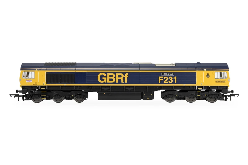 Hornby R30534 RailRoad GBRf Class 66 HMS Argyll 66775 Model Railway Diesel Locomotive 1:76 Scale 00 Gauge DCC Ready