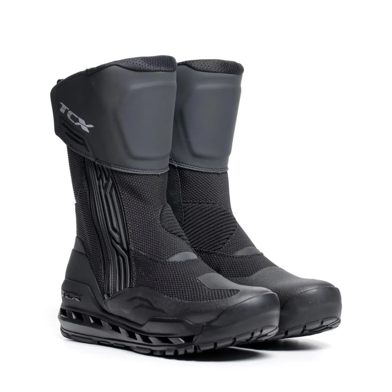 TCX - Clima 2 Surround Gore-Tex Waterproof Touring Motorcycle Boots, Black/Dark Grey, 43