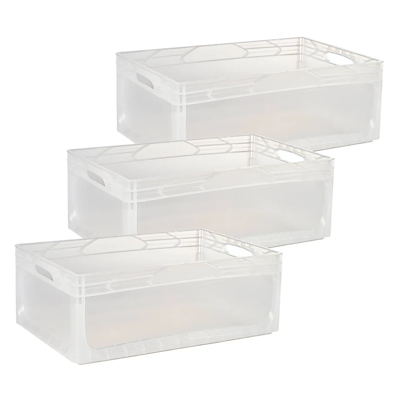 Well Home Set of 3 Transparent Industrial Boxes 60x40x22 in Polypropylene being compact and resistant - Image 1