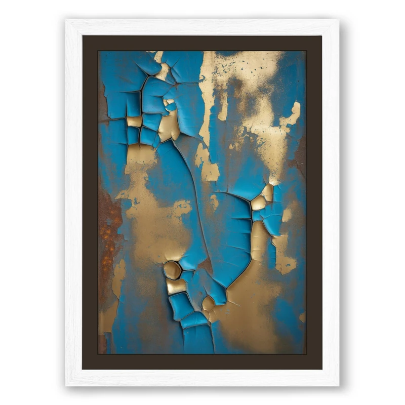 Layers of Decay Industrial Framed Wall Art Print A1 (84.1×59.4cm) White, Wall Decor for Living Room, Bedroom, Office & Home, Ready to Hang, Art Gift