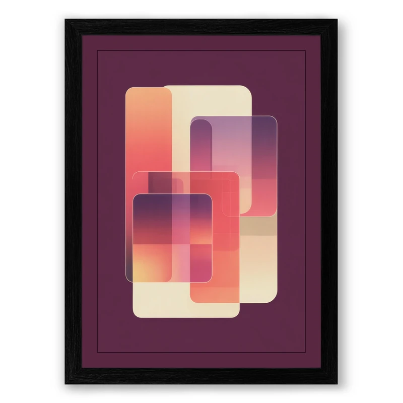 Layered Harmony Minimalist Framed Wall Art Print A1 (84.1×59.4cm) Black, Wall Decor for Living Room, Bedroom, Office & Home, Ready to Hang, Art Gift - Image 1