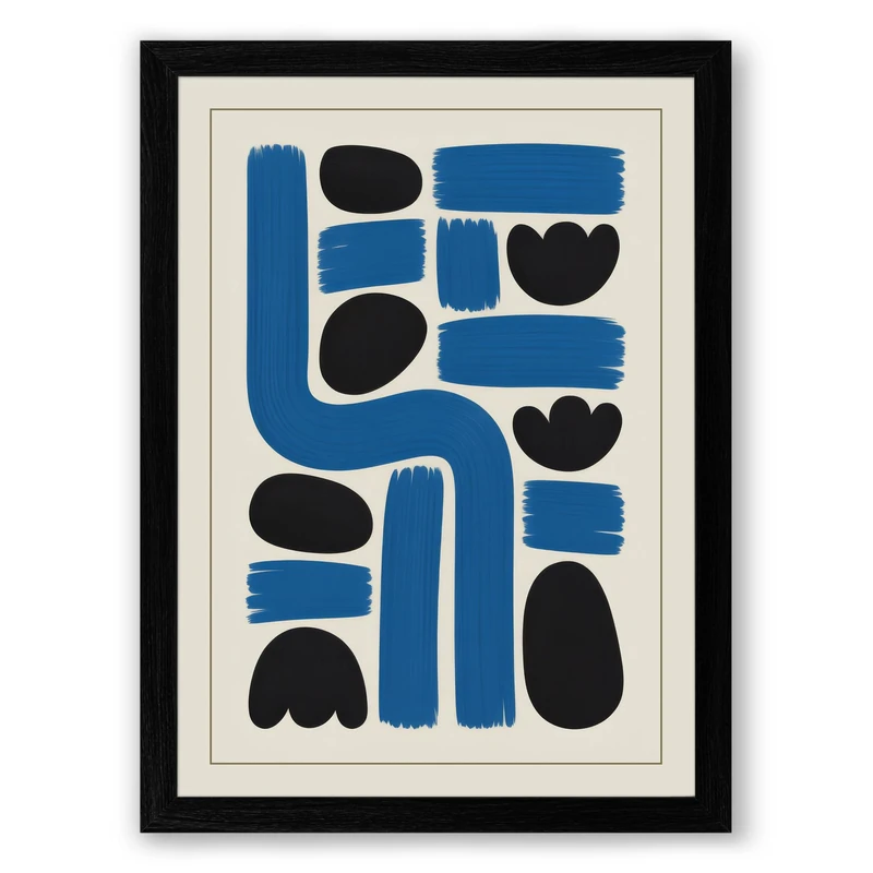 Balance Geometric Framed Wall Art Print A1 (84.1×59.4cm) Black, Wall Decor for Living Room, Bedroom, Office & Home, Ready to Hang, Art Gift - Image 1
