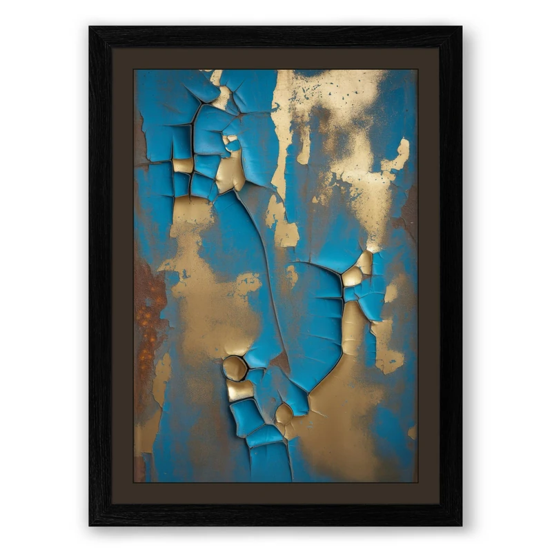 Layers of Decay Industrial Framed Wall Art Print A1 (84.1×59.4cm) Black, Wall Decor for Living Room, Bedroom, Office & Home, Ready to Hang, Art Gift