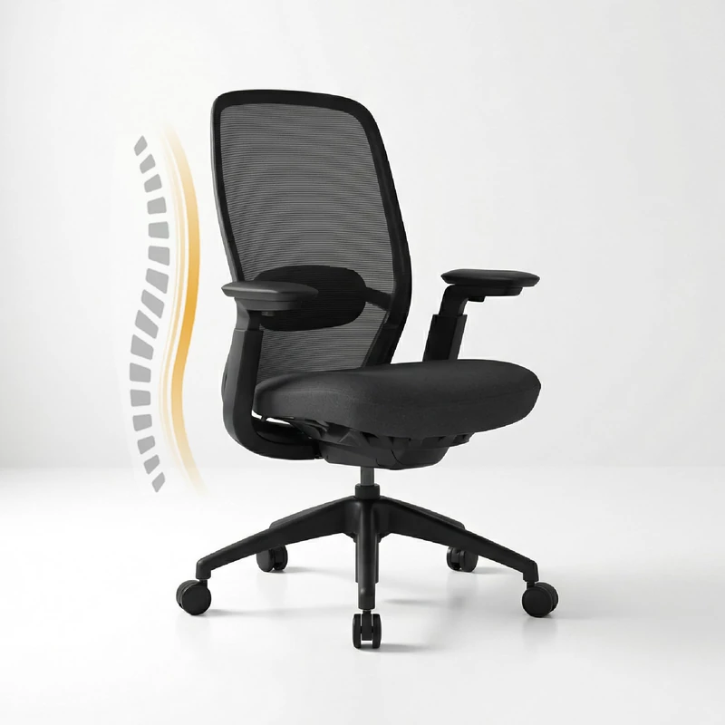 COLAMY Ergonomic Office Chair with Adaptive Recline & Tilt Lock, Mesh Desk Chair with 4D Armrests, Adjustable Lumbar Support & Headrest, Saddle Seat Cushion, Heavy Duty 136kg Executive Computer Chair