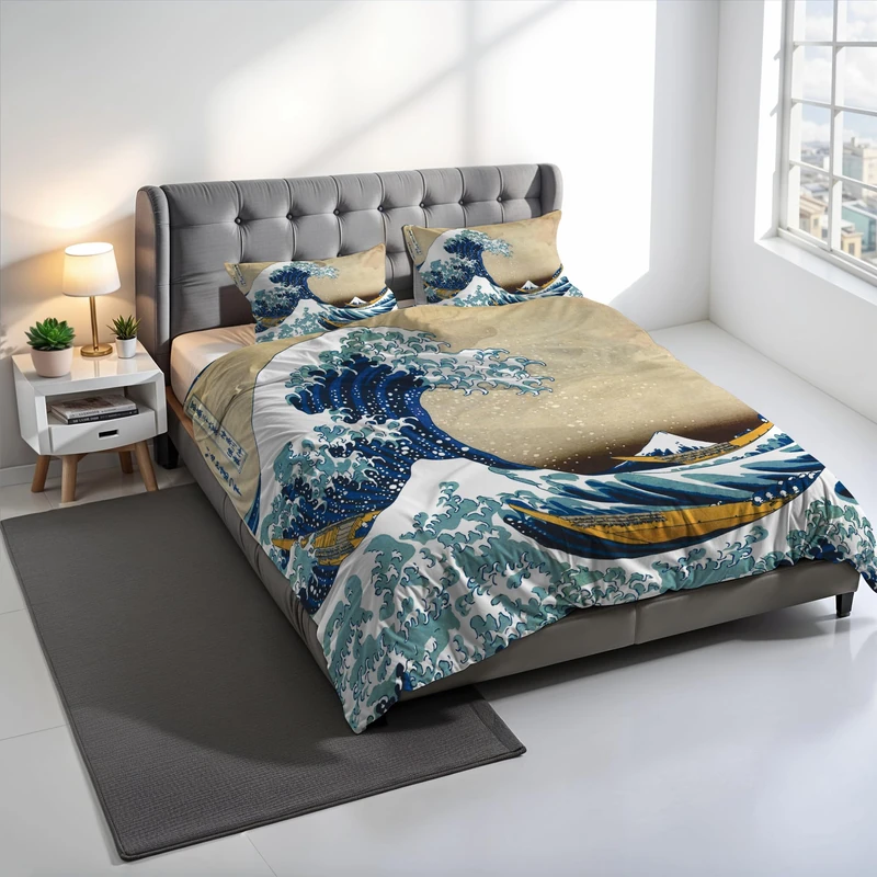 SD51 Digital Print Duvet Cover Set, 100% Cotton, Made in Italy, Double Bed Duvet Cover Set 250 x 200 cm+2 Pillowcases 50 x 80 cm