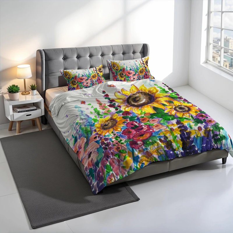 SD24 Digital Print Duvet Cover Set, 100% Cotton, Made in Italy, Double Bed Duvet Cover Set 250 x 200 cm+2 Pillowcases 50 x 80 cm