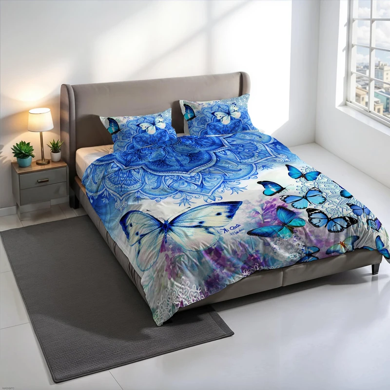 KIO634 KIO634 Digital Print Duvet Cover Set, 100% Cotton, Made in Italy, Double Bed Duvet Cover Set 250 x 200 cm+2 Pillowcases 50 x 80 cm