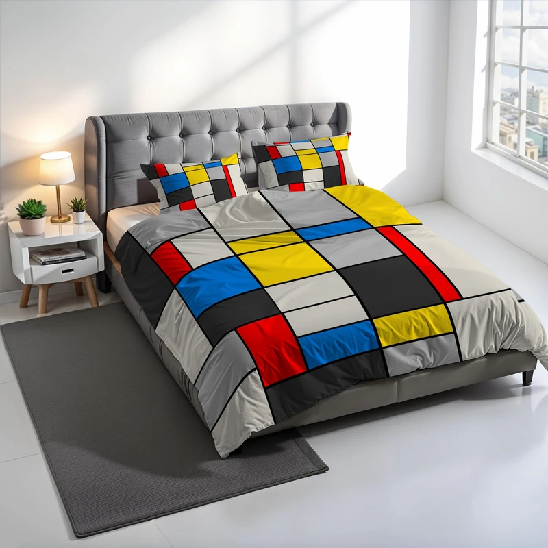 SD67 Digital Print Duvet Cover Set, 100% Cotton, Made in Italy, Double Bed Duvet Cover Set 250 x 200 cm+2 Pillowcases 50 x 80 cm