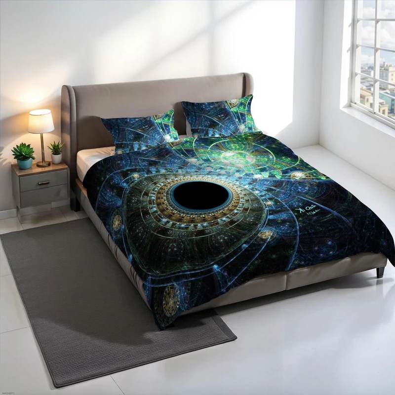 KIO636 KIO636 Digital Print Duvet Cover Set, 100% Cotton, Made in Italy, Double Bed Duvet Cover Set 250 x 200 cm+2 Pillowcases 50 x 80 cm