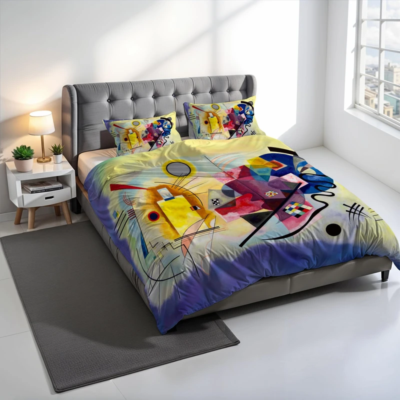 SD57 Digital Print Duvet Cover Set, 100% Cotton, Made in Italy, Double Bed Duvet Cover Set 250 x 200 cm+2 Pillowcases 50 x 80 cm