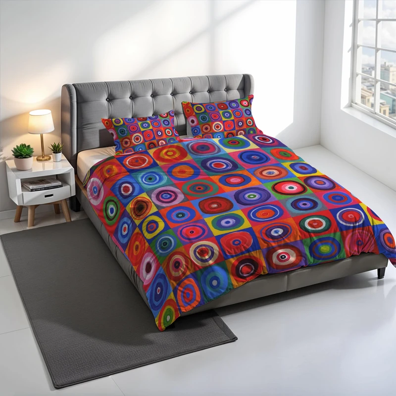 SD64 Digital Print Duvet Cover Set, 100% Cotton, Made in Italy, Double Bed Duvet Cover Set 250 x 200 cm+2 Pillowcases 50 x 80 cm