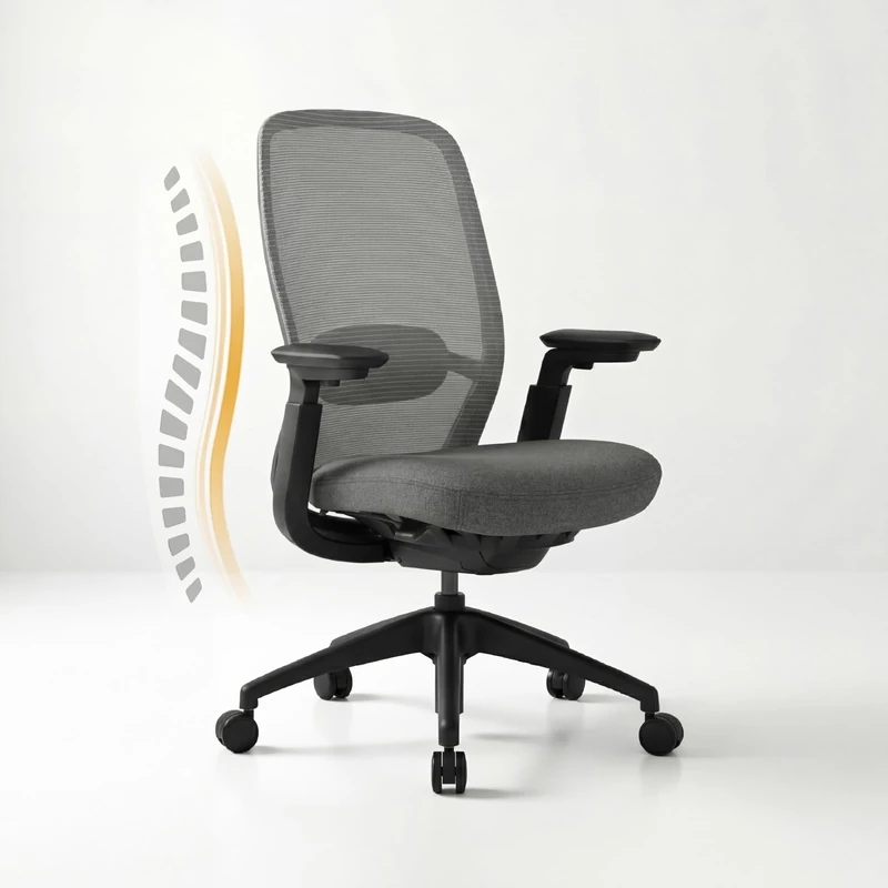 COLAMY Ergonomic Office Chair with Adaptive Recline & Tilt Lock, Mesh Desk Chair with 4D Armrests, Adjustable Lumbar Support & Headrest, Saddle Seat Cushion, Heavy Duty 136kg Executive Computer Chair