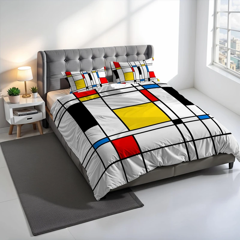 SD66 Digital Print Duvet Cover Set, 100% Cotton, Made in Italy, Double Bed Duvet Cover Set 250 x 200 cm+2 Pillowcases 50 x 80 cm