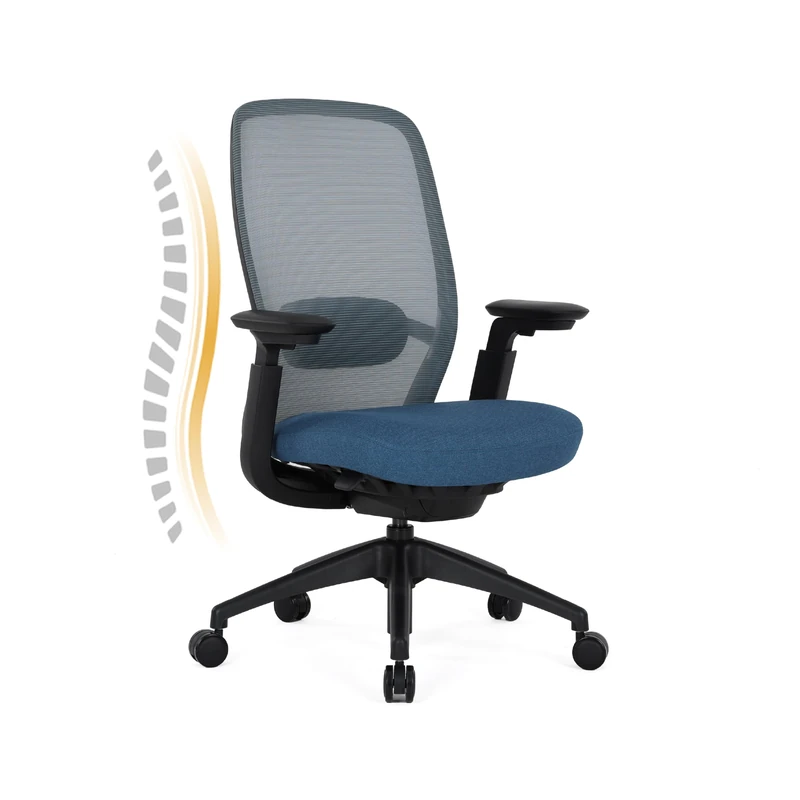 COLAMY Ergonomic Office Chair with Adaptive Recline & Tilt Lock, Mesh Desk Chair with 4D Armrests, Adjustable Lumbar Support & Headrest, Saddle Seat Cushion, Heavy Duty 136kg Executive Computer Chair