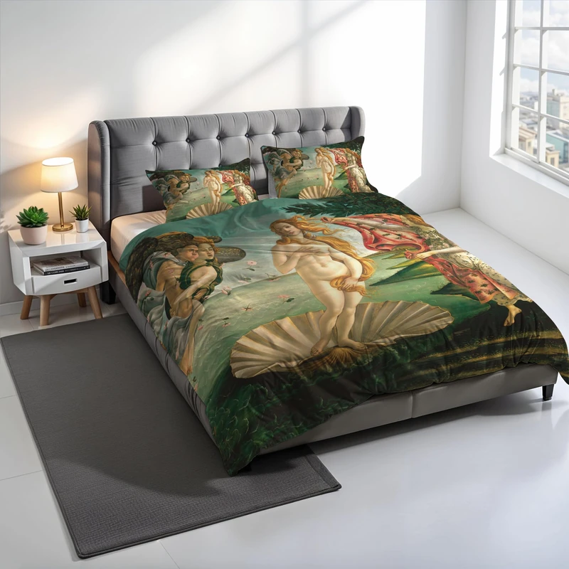 SD56 Digital Print Duvet Cover Set, 100% Cotton, Made in Italy, Double Bed Duvet Cover Set 250 x 200 cm+2 Pillowcases 50 x 80 cm