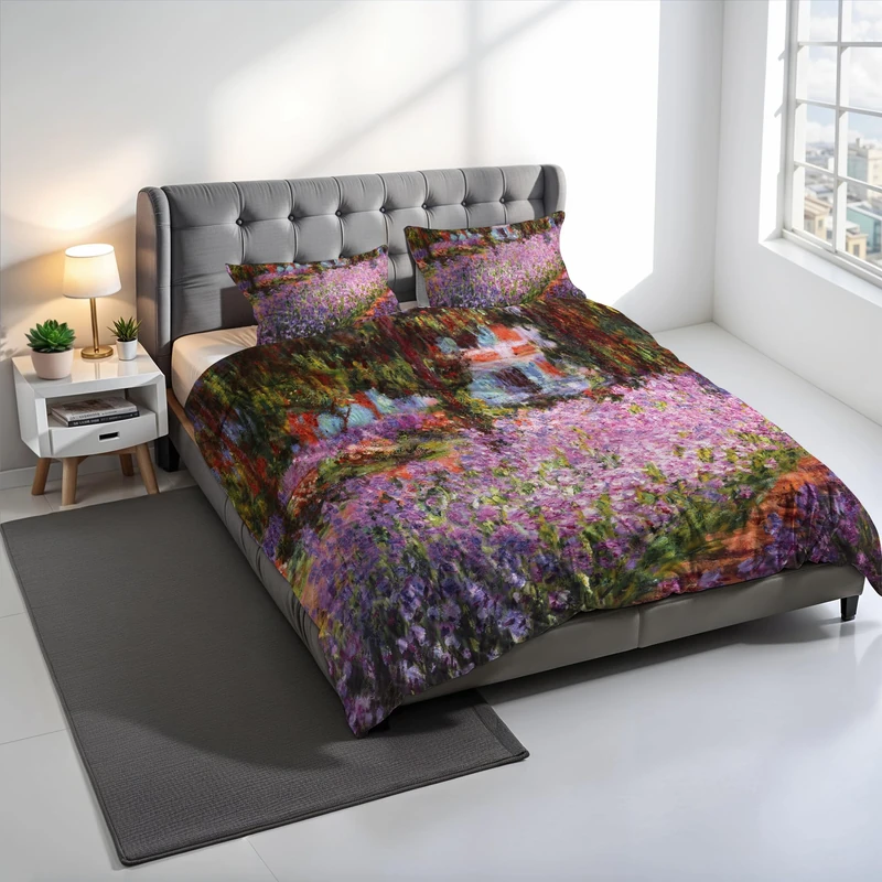 SD55 Digital Print Duvet Cover Set, 100% Cotton, Made in Italy, Double Bed Duvet Cover Set 250 x 200 cm+2 Pillowcases 50 x 80 cm