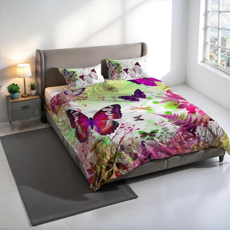 KIO641 KIO641 Digital Print Duvet Cover Set, 100% Cotton, Made in Italy, Double Bed Duvet Cover Set 250 x 200 cm+2 Pillowcases 50 x 80 cm