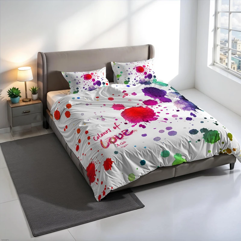 KIO615 KIO615 Digital Print Duvet Cover Set, 100% Cotton, Made in Italy, Double Bed Duvet Cover Set 250 x 200 cm+2 Pillowcases 50 x 80 cm