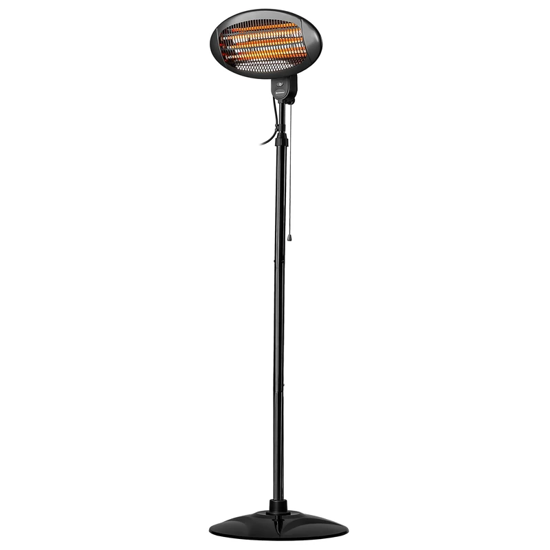 Daewoo 2000W Electric Patio Heater with 3 Heat Settings, Freestanding or Wall Mountable, Quartz Heating Element, IP34 Weather Resistant, Adjustable Height, Outdoor Use, 50x50x210cm - Image 1