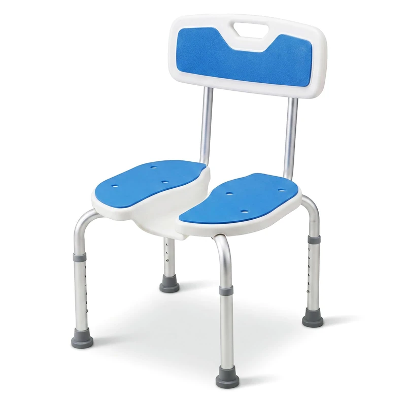 HOMFME U-Shaped Shower Chair, 6-Level Height Adjustable Shower Stool