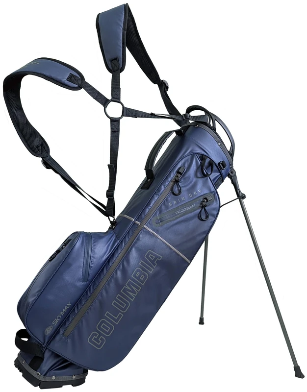 Skymax Columbia Rain Dry Stand Bag 2.0 Navy – Waterproof Golf Stand Bag with 5 Pockets, Dual Strap & Rain Hood