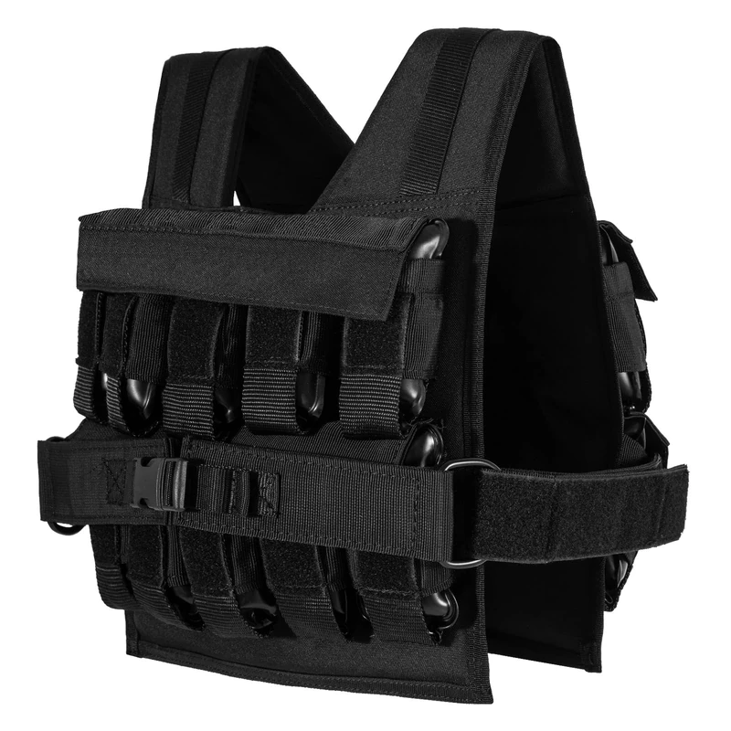 GYMAX 20 Kg Weight Vest, Adjustable Weighted Vest with 20 Removable Iron Weights and Adjustable shoulder and waist straps, Weighted Workout Vest for Strength Training, Running - Image 1