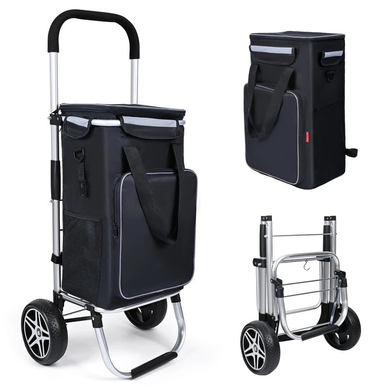 YEAUPE PRO Hand Trolley 50L Volume & 25kg Load - With Reflective Strips - Ideal for Everyday Use, Travel & Outdoor Activities