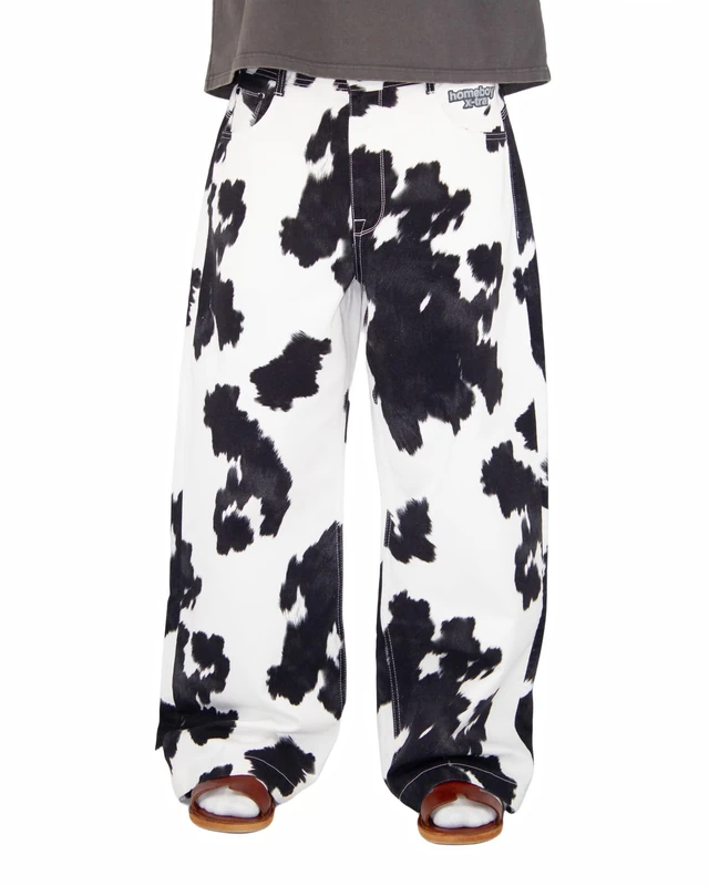 Homeboy Unisex x-tra Cow BOY Pants, Black/White, 36 L34 - Image 1