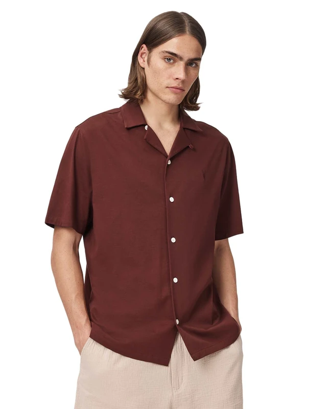 AllSaints Hudson SS Shirt Burnt Red