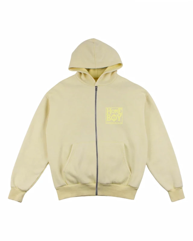 Homeboy Unisex OLD SCHOOL Zipper Hoodie Jacket, Yellow, L