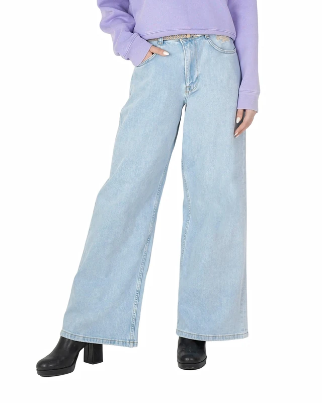 Homeboy Women's x-tra Usagi Denim Pants, Summer Blue, 34 L34 - Image 1