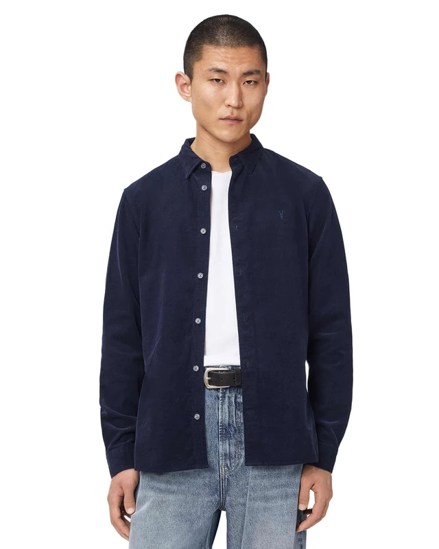 AllSaints Birchwood LS Shirt Sapphire Blue