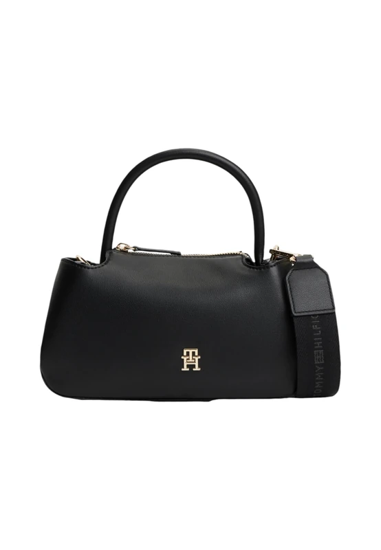 Tommy Hilfiger Women TH LOGOTAPE MINI SATCHELAW0AW18743, Satchel, BLACK, One Size