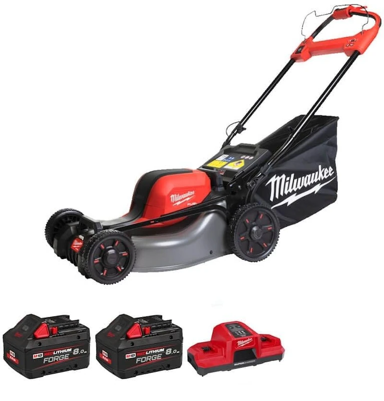 Milwaukee M18F2LM46-802 18v Fuel Dual Battery 46cm Self-Propelled Lawn Mower Kit with Forge Batteries