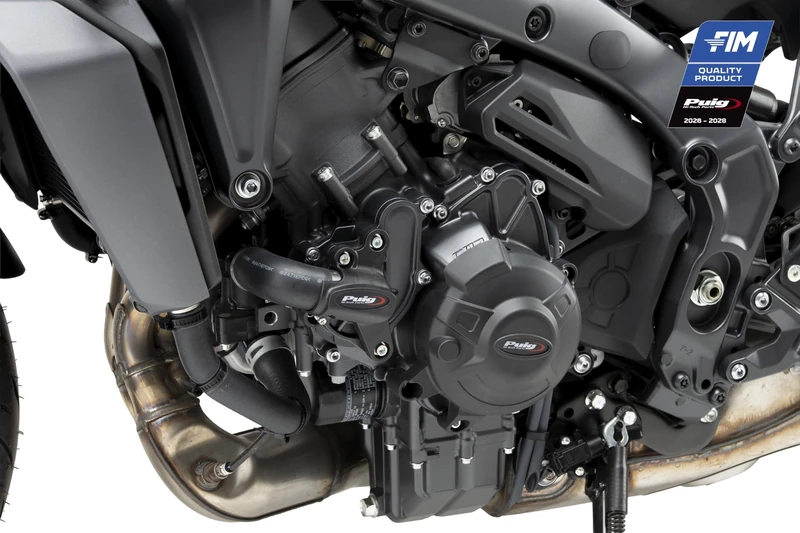 Puig 22654N Track Engine Covers high-resistance thermoplastic polymer protection for sport and racing use, Black