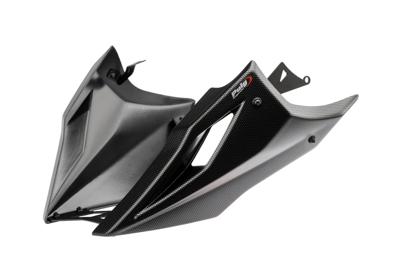 Puig 22732C Lower Fairing aerodynamic motorcycle belly pan made of high-resistance ABS and aluminum with sporty design and engine protection, Carbon Look - Image 1